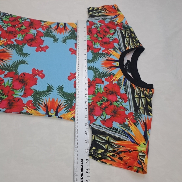 GLAENOHY Paris T Shirt Top Floral Multicolor Size M - Picture 9 of 11